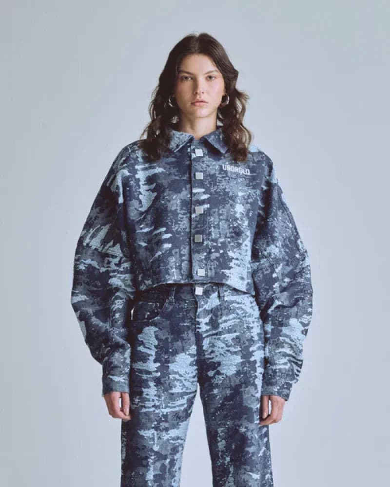 Chaqueta Women Undergold Capsule Jcquard Cammo Blue